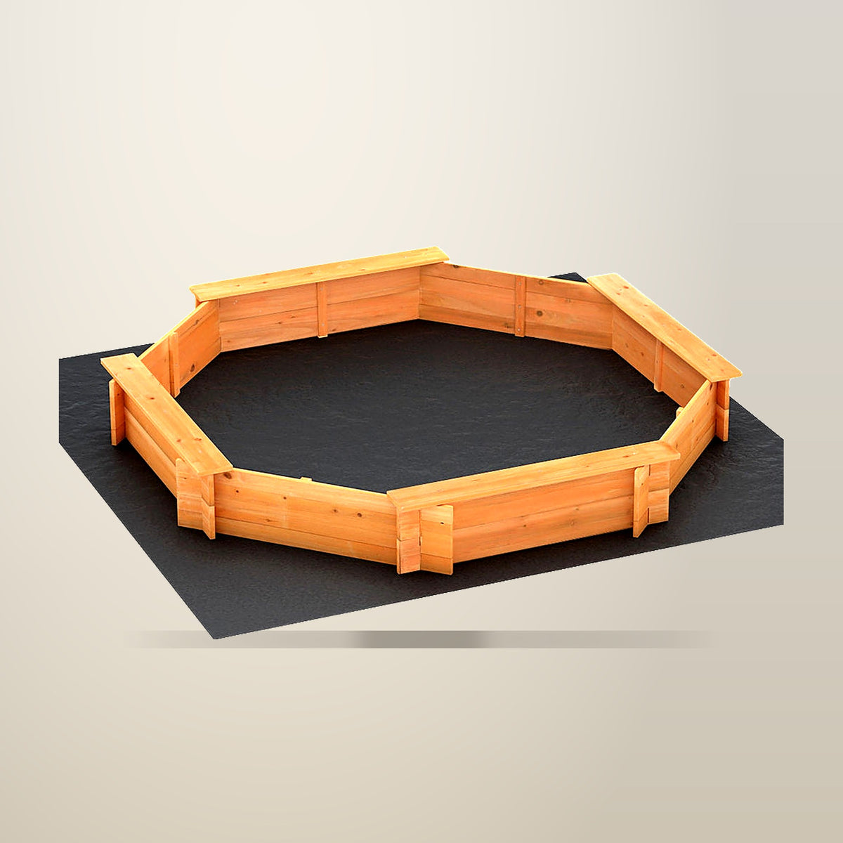Keezi Wooden Octagon Sand Pit, 182 cm, on a plain cream background