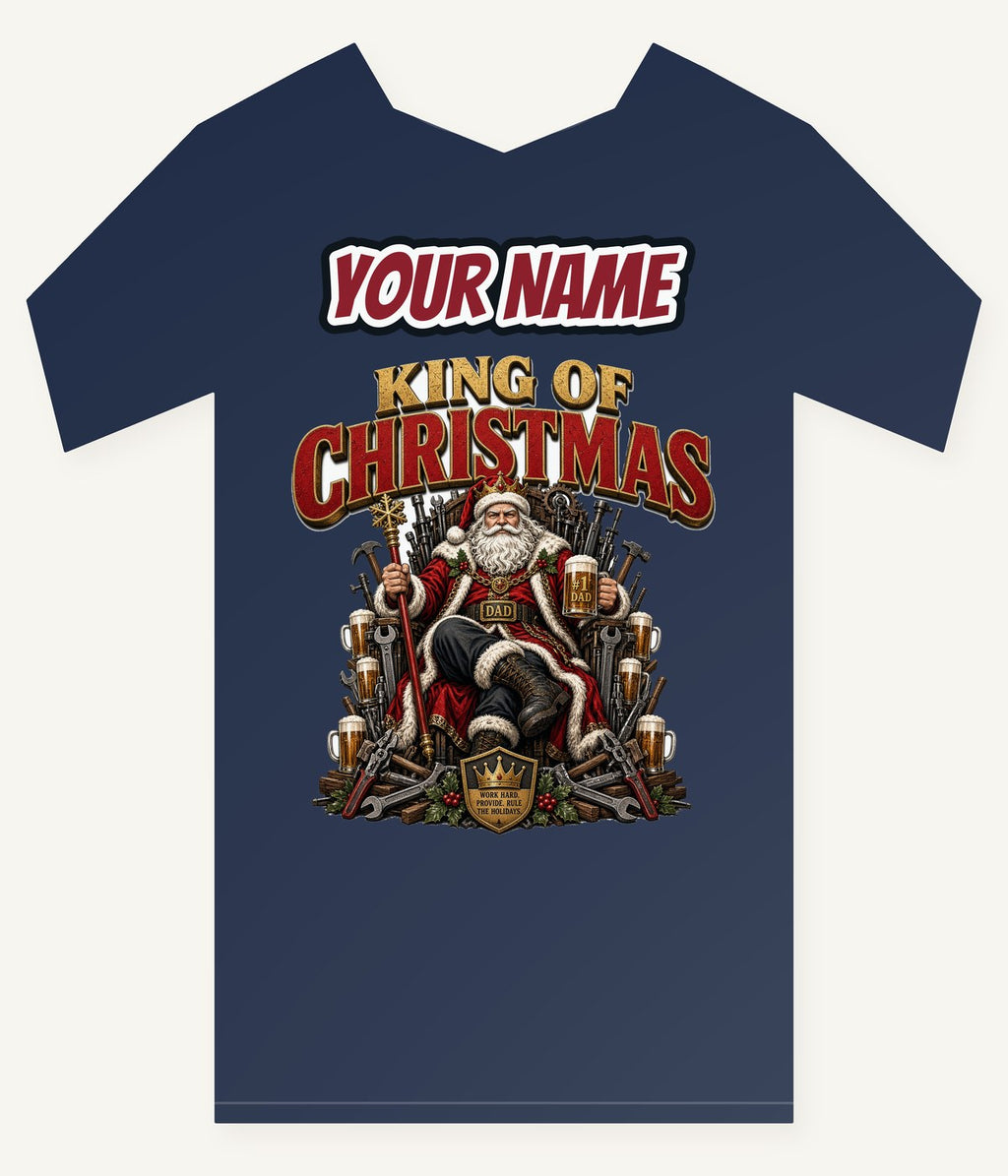 King of Christmas Dad Personalised Kids and Baby Christmas Tee