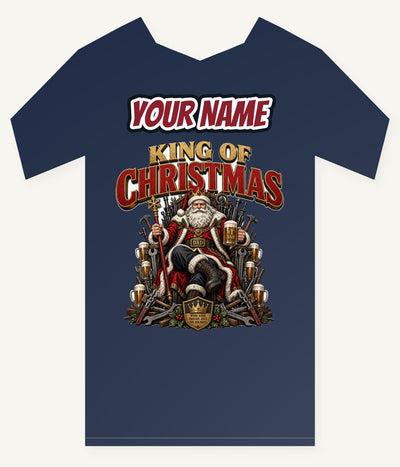 King of Christmas Dad Personalised Kids Tee and Baby Bodysuit