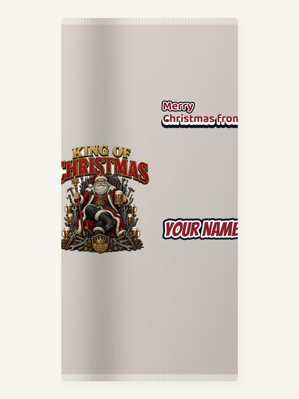 King of Christmas Dad Personalised Beach Towel