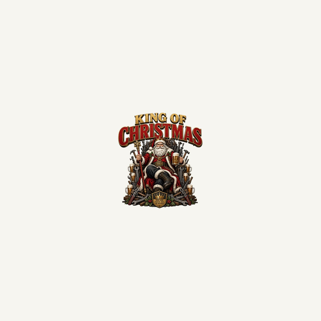 King of Christmas Dad Personalised Beach Towel