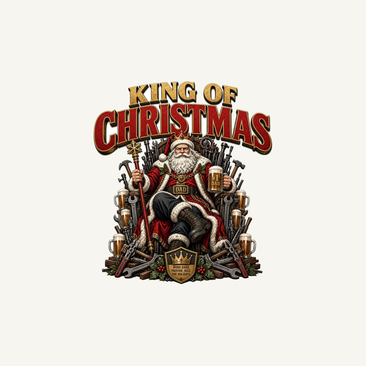 King of Christmas Dad Personalised Christmas Mug