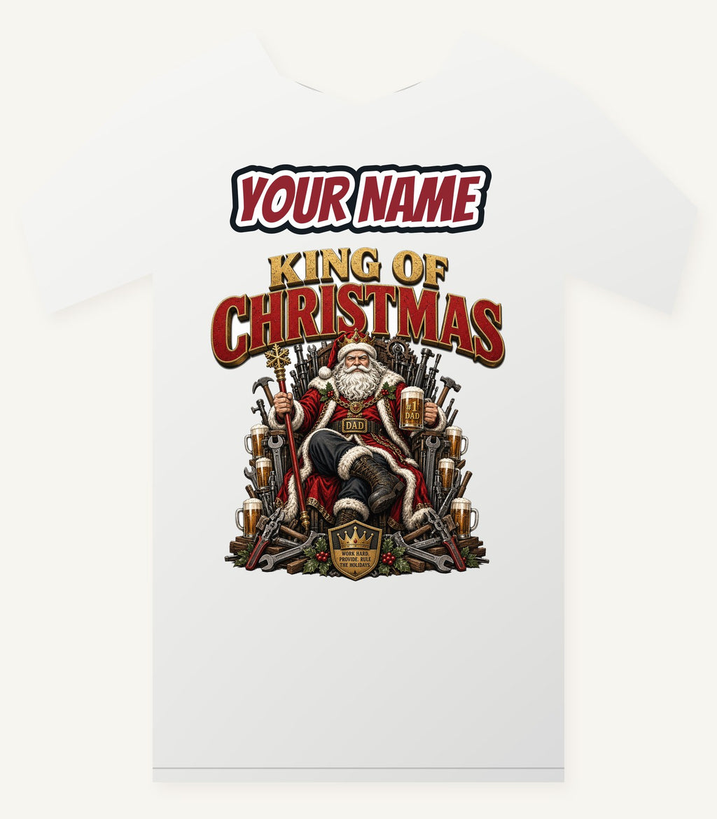 King of Christmas Dad Personalised Christmas T-Shirt and Hoodie