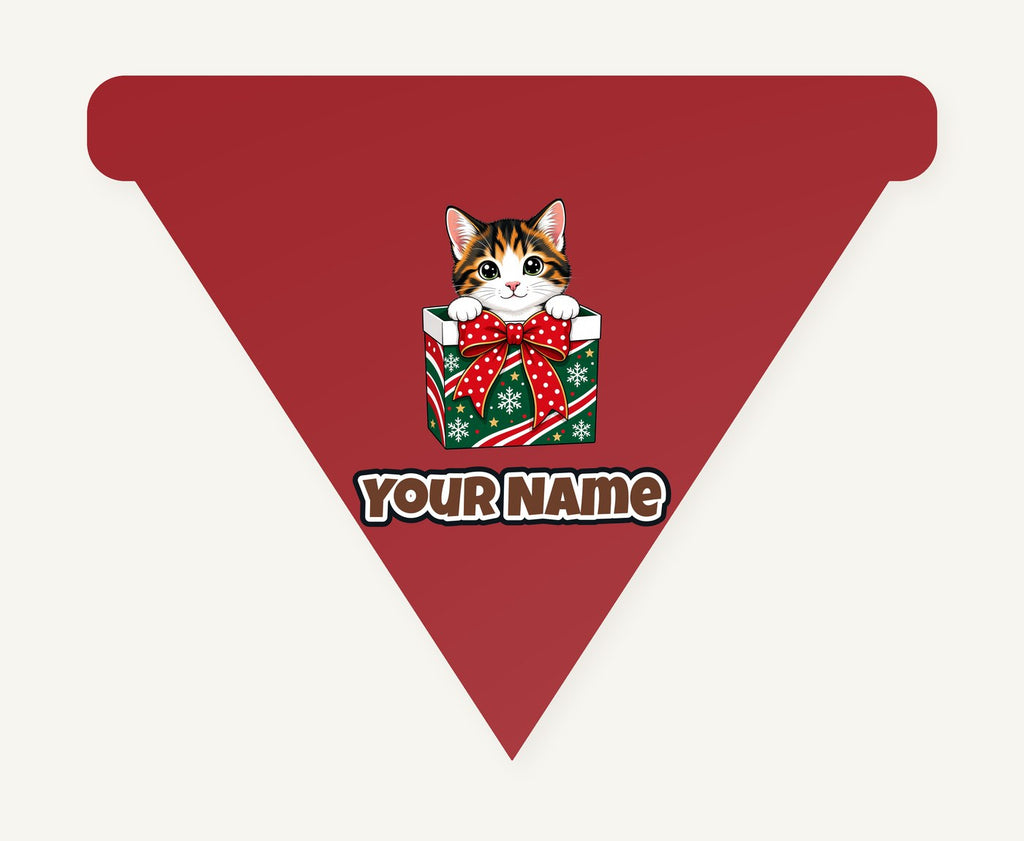 Kitten in a Gift Box Personalised Christmas Dog Bandana