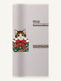 Kitten in a Gift Box Personalised Beach Towel