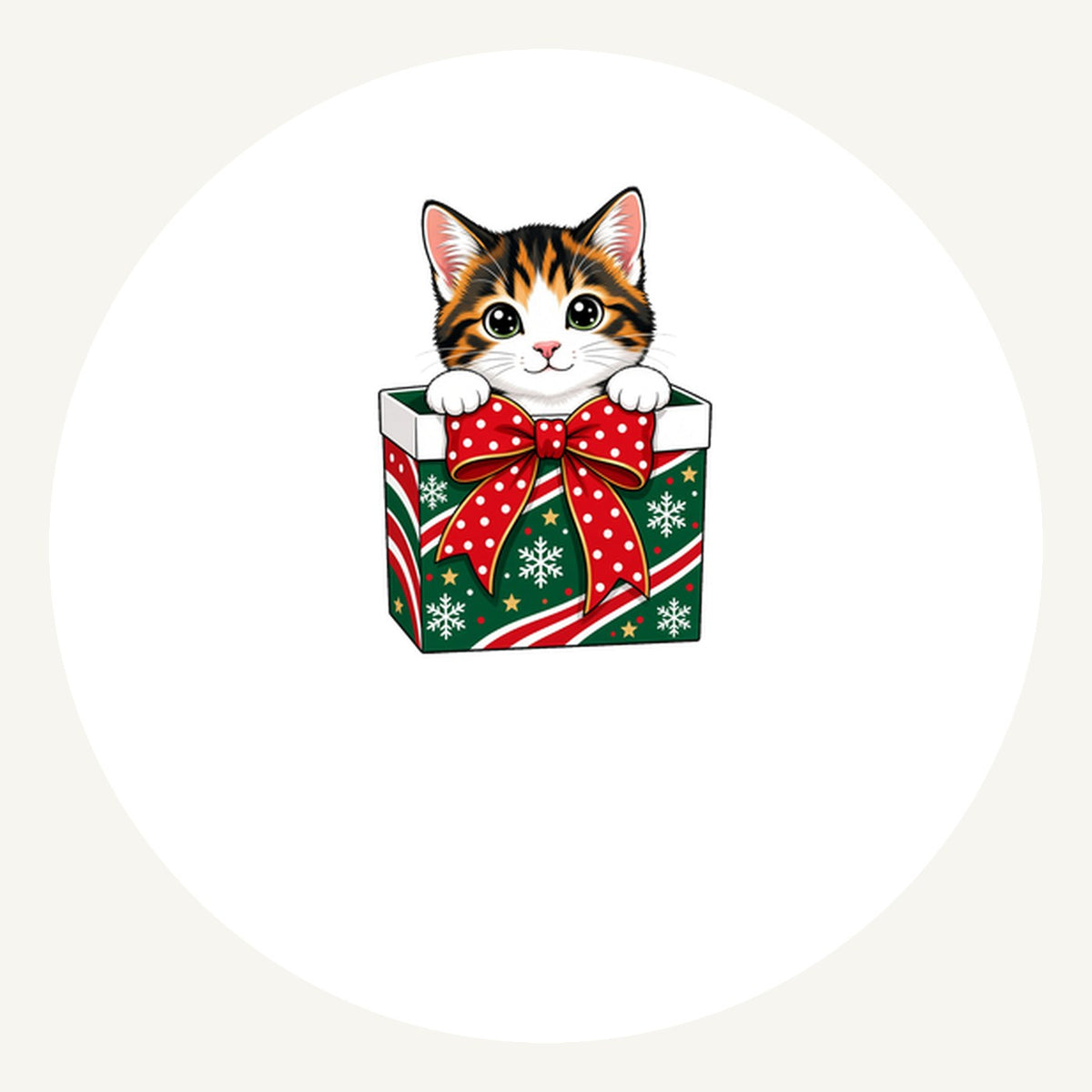 Kitten in a Gift Box Personalised Pewter Christmas Ornament