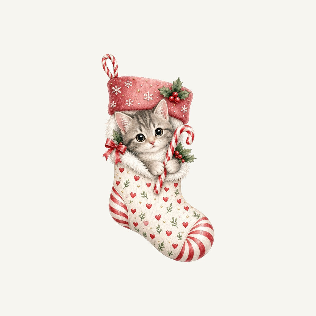 Kitten in Christmas Stocking Personalised Christmas Dog Bandana