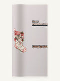 Kitten in Christmas Stocking Personalised Beach Towel