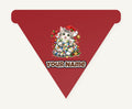 Kitten Tangled in Fairy Lights Personalised Christmas Dog Bandana