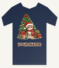 Kitten Under The Tree Personalised Kids and Baby Christmas Tee
