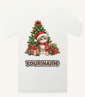 Kitten Under The Tree Personalised Christmas T-Shirt and Hoodie