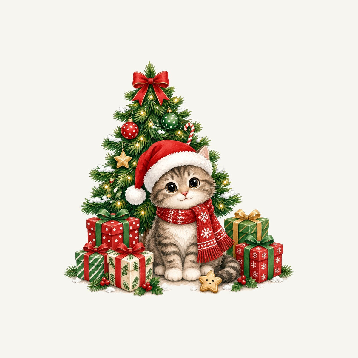 Kitten Under The Tree Personalised Santa Sack