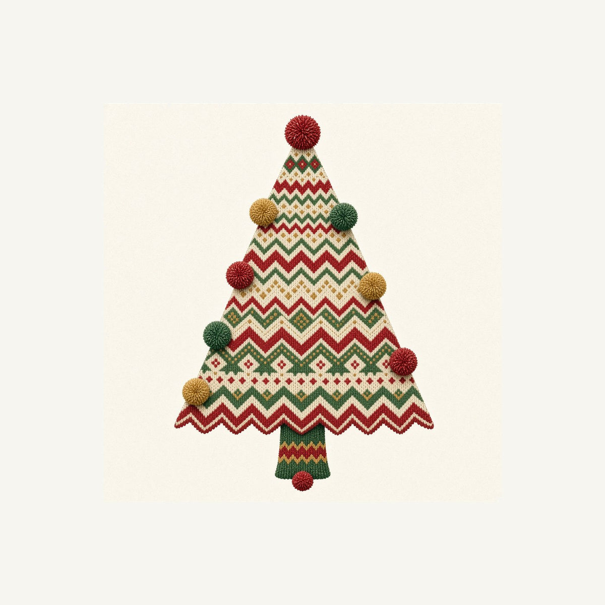 Knitted Fair Isle Tree Personalised Kids and Baby Christmas Tee