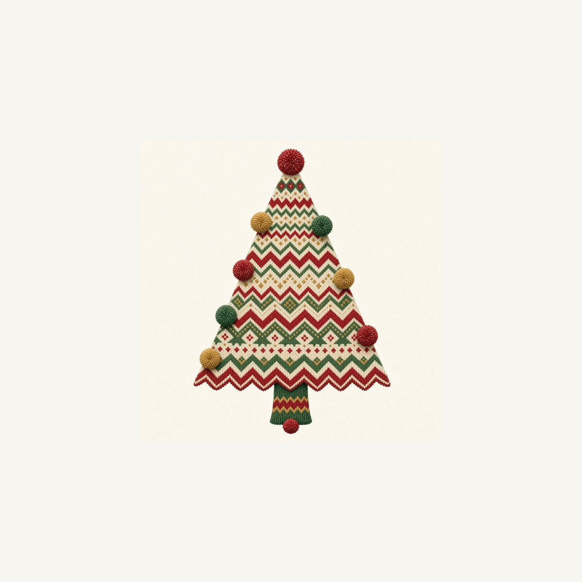 Knitted Fair Isle Tree Personalised Christmas Mug