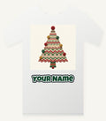 Knitted Fair Isle Tree Personalised Christmas T-Shirt and Hoodie