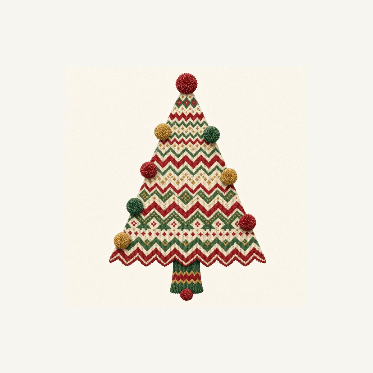 Knitted Fair Isle Tree Personalised Christmas T-Shirt and Hoodie