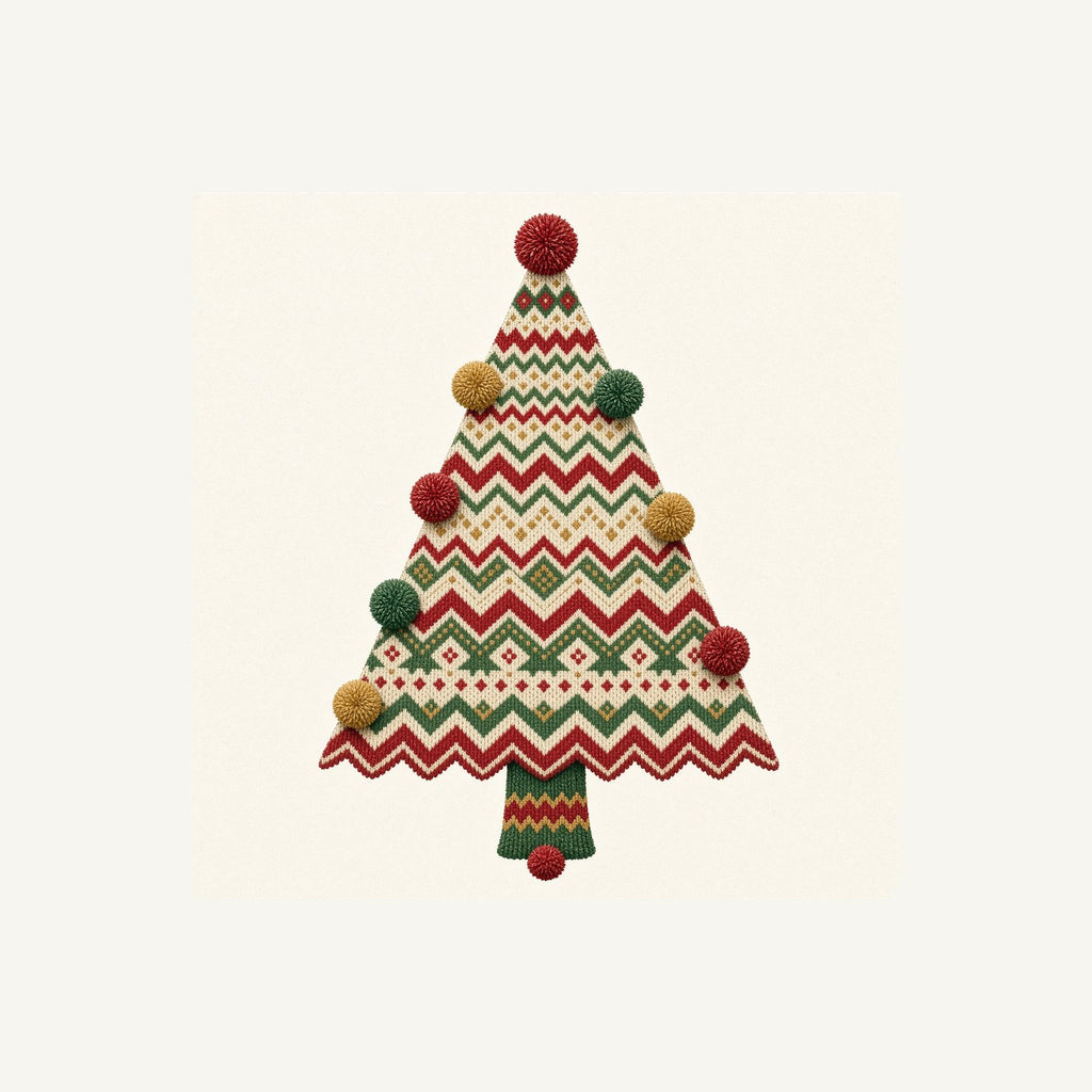 Knitted Fair Isle Tree Personalised Christmas T-Shirt and Hoodie