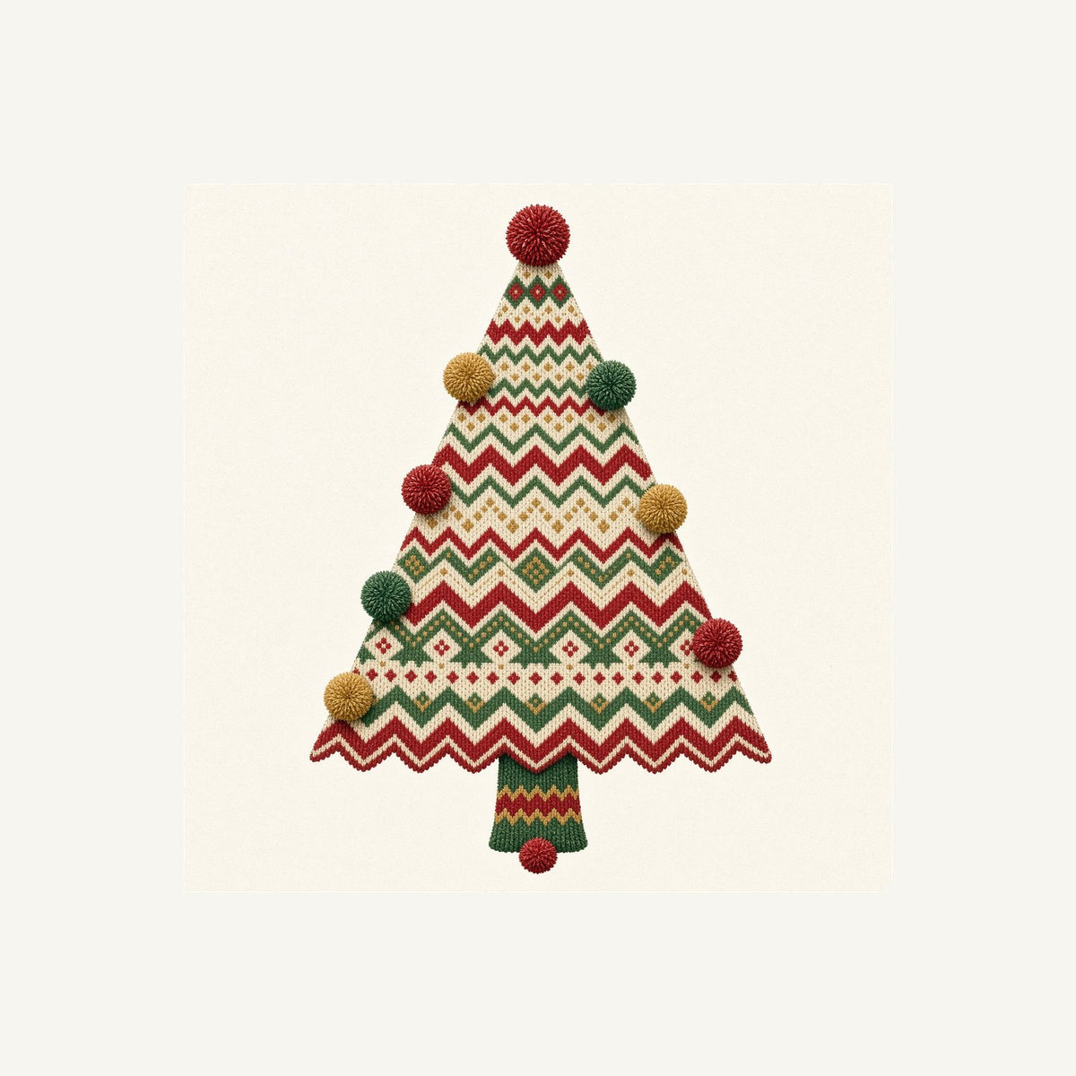 Knitted Fair Isle Tree Personalised Santa Sack