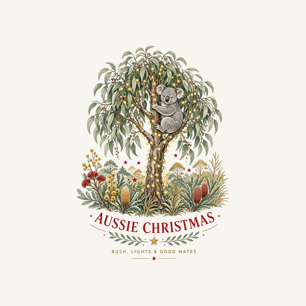Koala Gum Tree Christmas Personalised Kids and Baby Christmas Tee