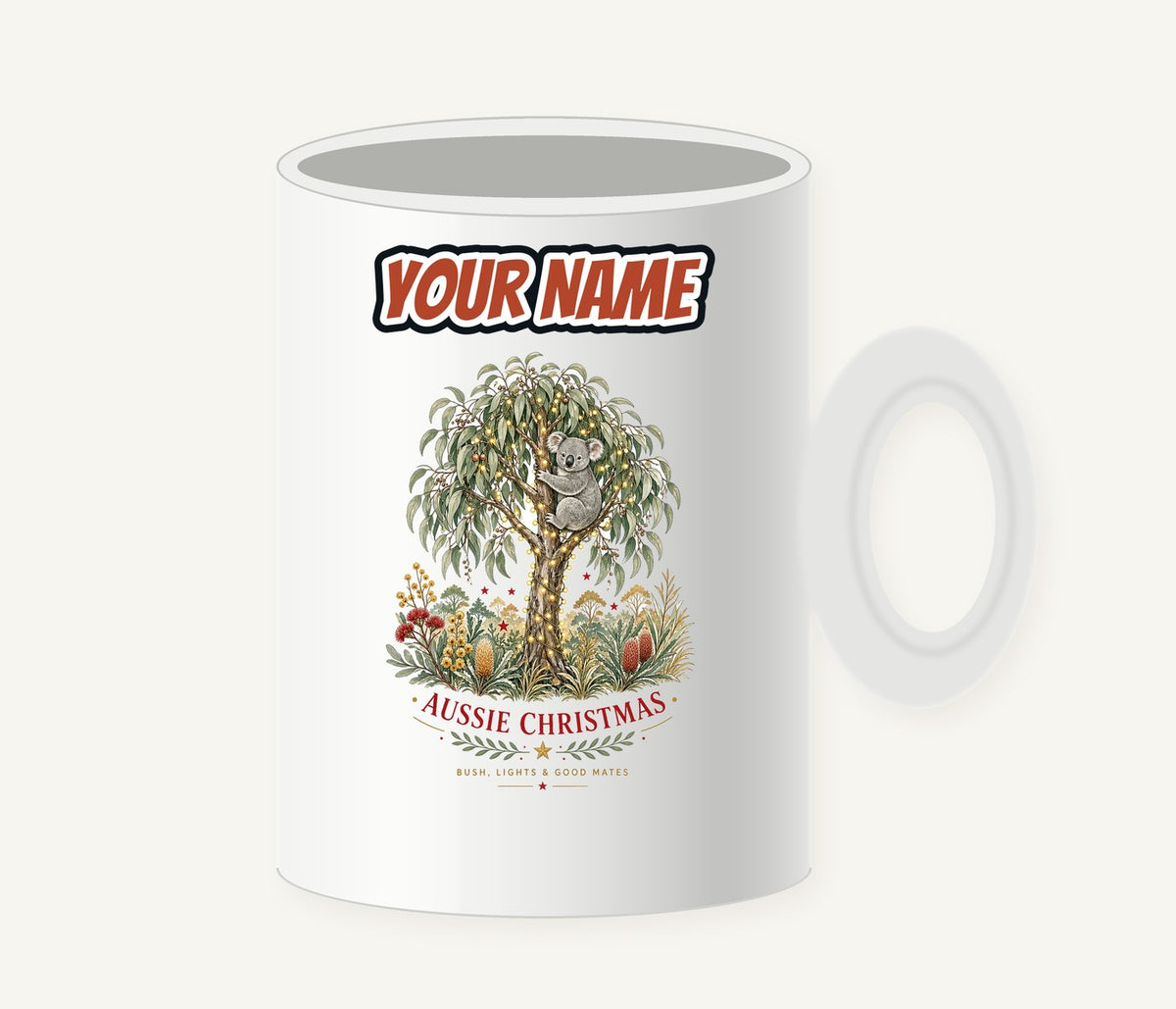 Koala Gum Tree Christmas Personalised Christmas Mug