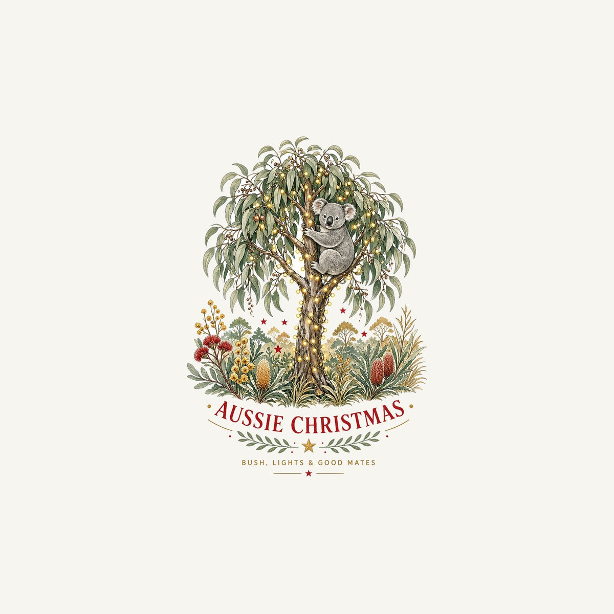 Koala Gum Tree Christmas Personalised Christmas Mug