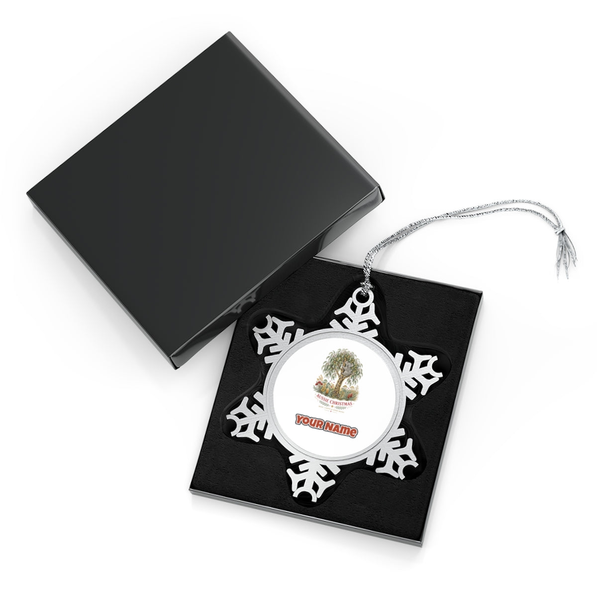 Koala Gum Tree Christmas Personalised Pewter Christmas Ornament