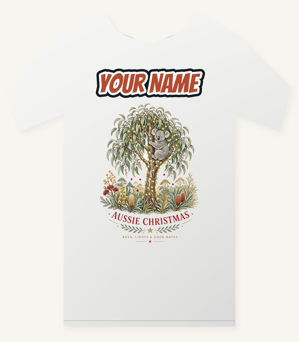 Koala Gum Tree Christmas Personalised Christmas T-Shirt and Hoodie