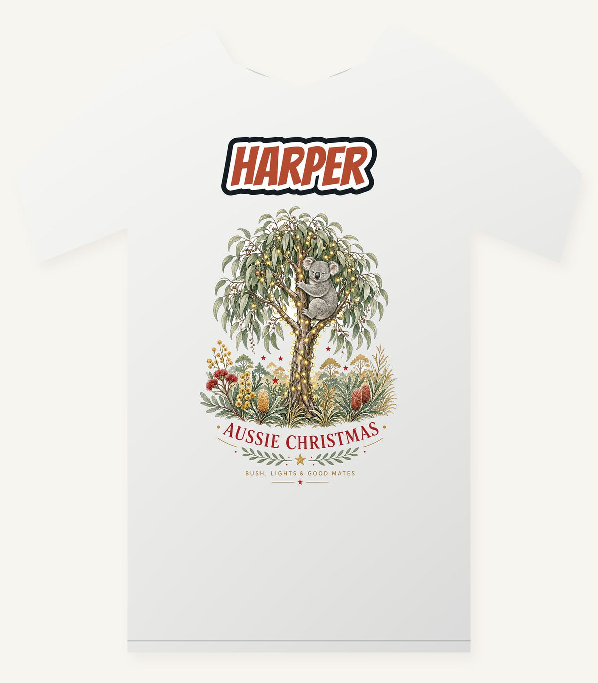 Koala Gum Tree Christmas Personalised Christmas T-Shirt and Hoodie