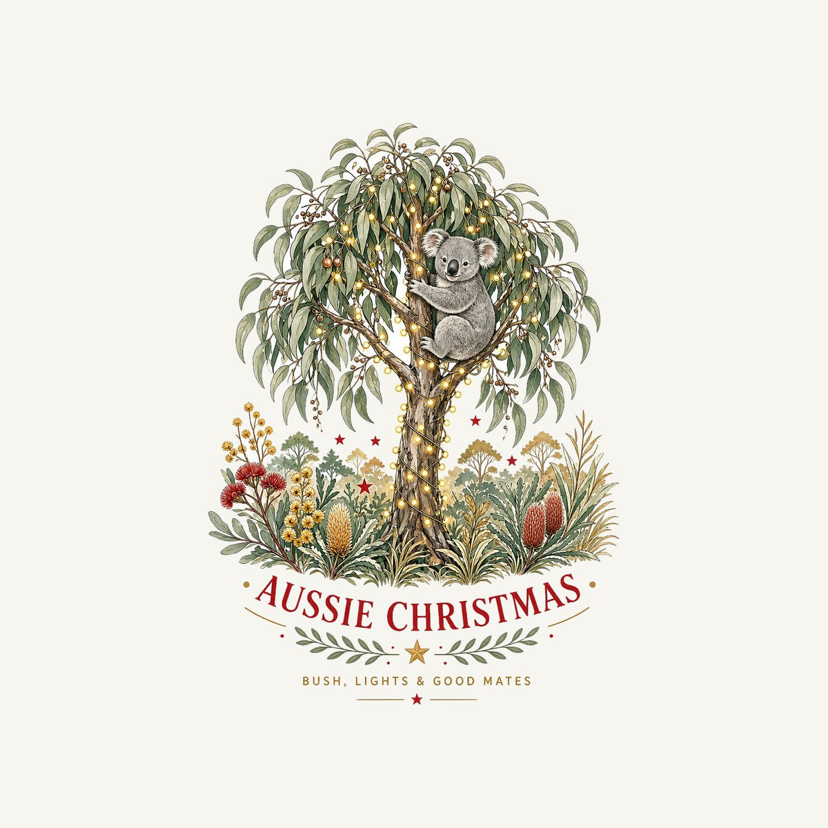 Koala Gum Tree Christmas Personalised Christmas T-Shirt and Hoodie