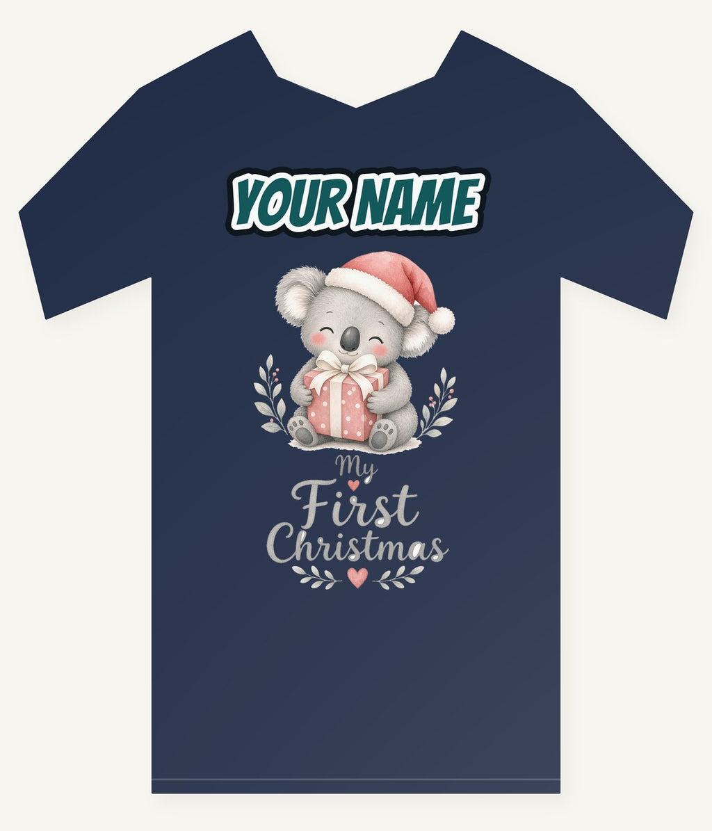 Koala's First Christmas Personalised Kids and Baby Christmas Tee