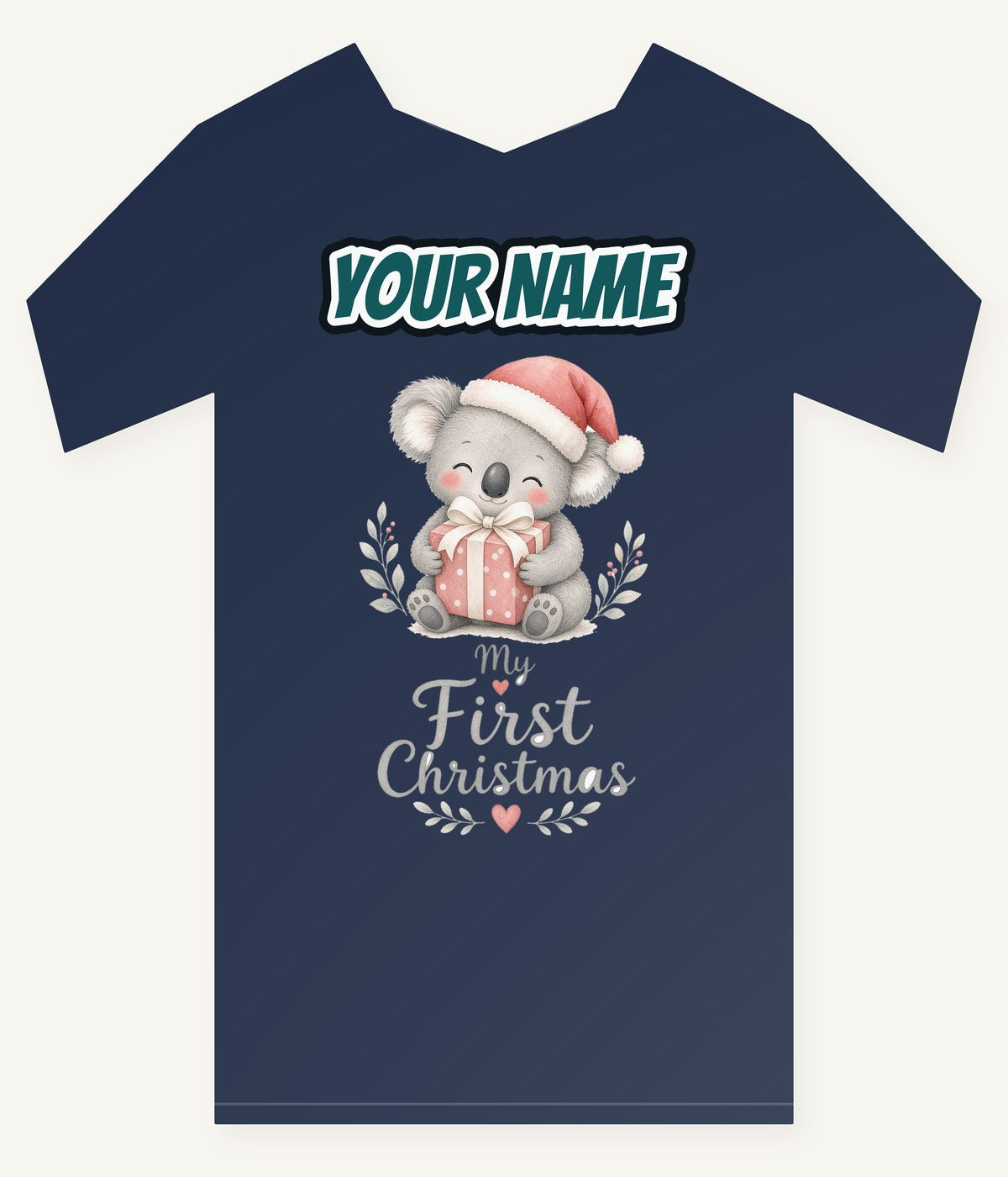 Koala's First Christmas Personalised Kids and Baby Christmas Tee
