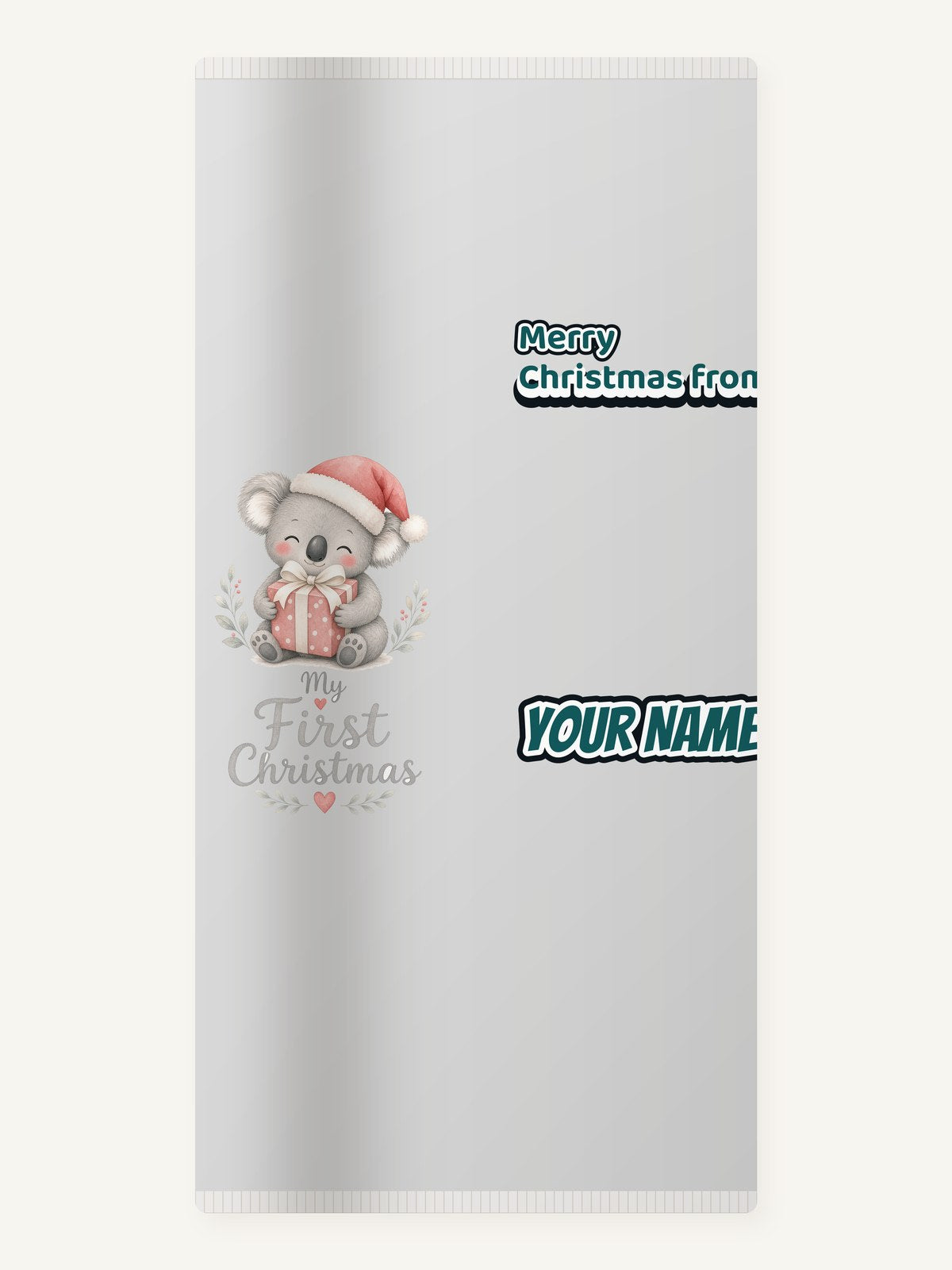 Koala's First Christmas Personalised Beach Towel