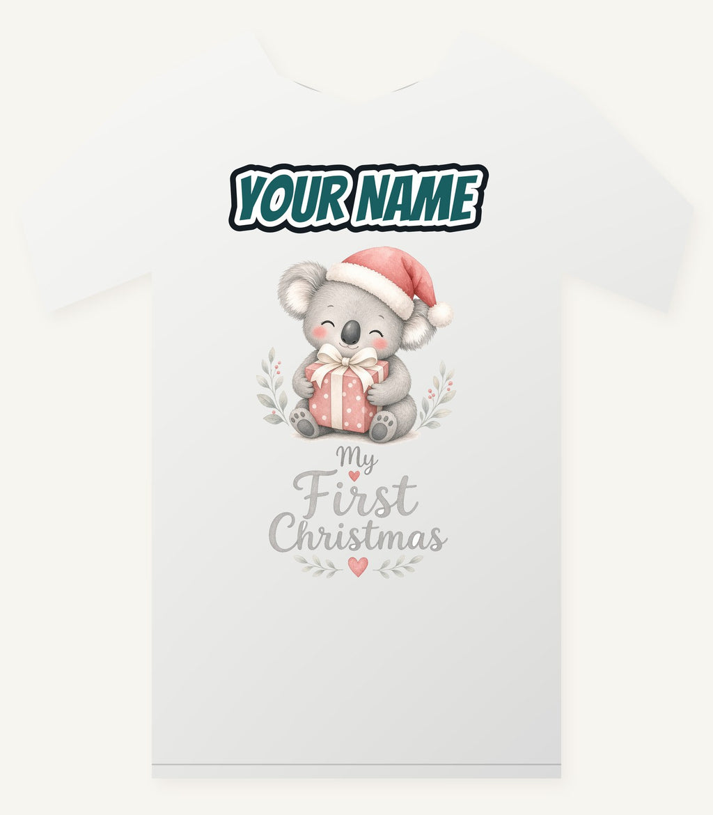 Koala's First Christmas Personalised Christmas T-Shirt and Hoodie