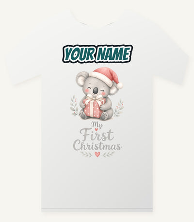Koala's First Christmas Personalised Christmas T-Shirt and Hoodie