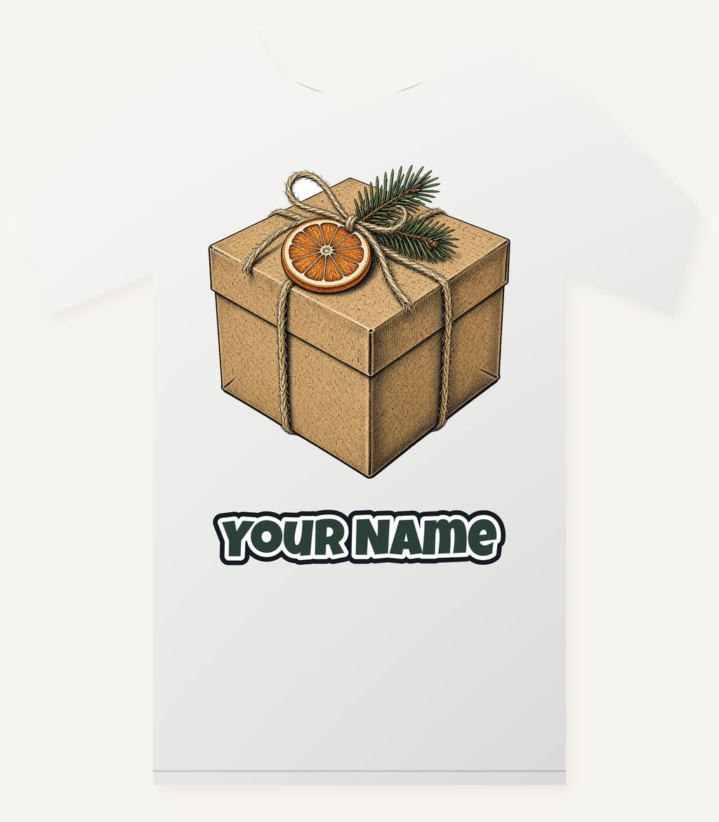 Kraft Gift Box With Twine Personalised Christmas T-Shirt and Hoodie