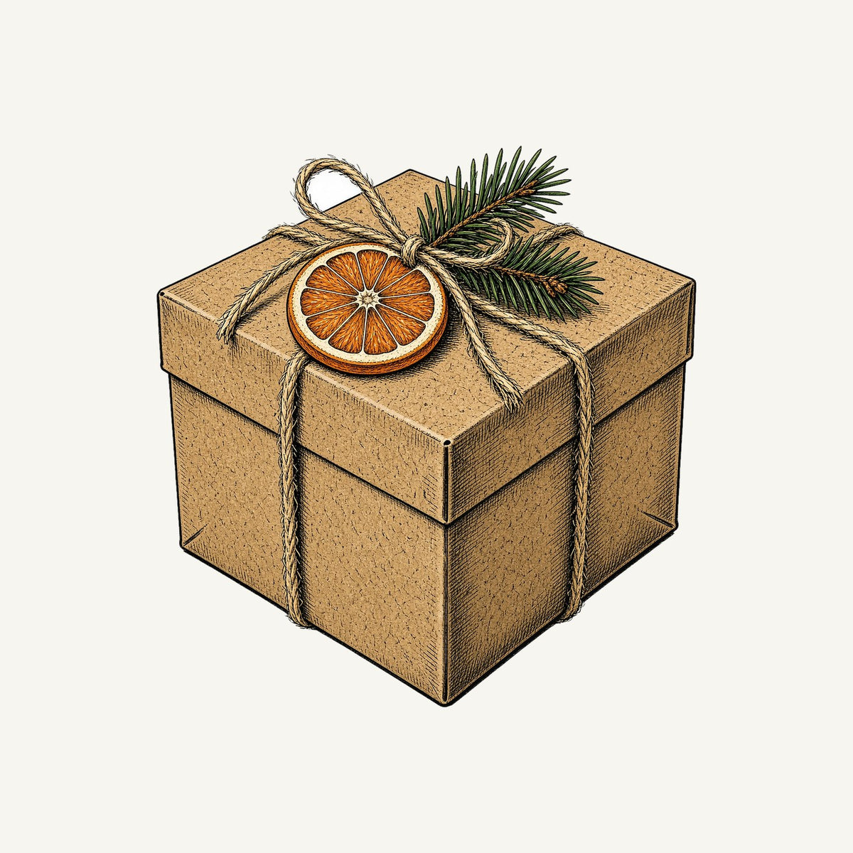 Kraft Gift Box With Twine Personalised Christmas T-Shirt and Hoodie