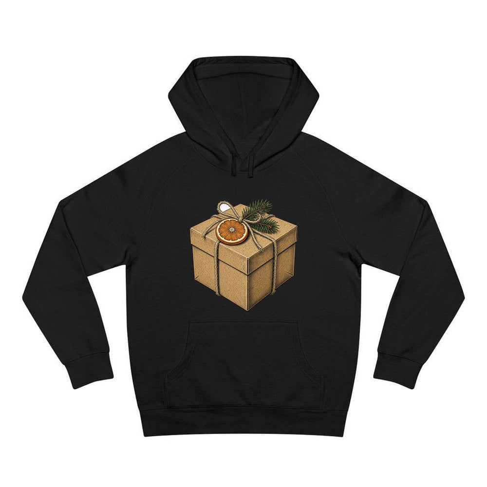 Kraft Gift Box With Twine personalised Christmas hoodie in black