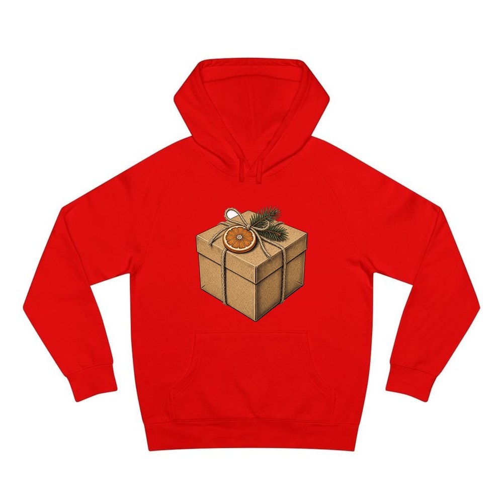 Kraft Gift Box With Twine personalised Christmas hoodie in red