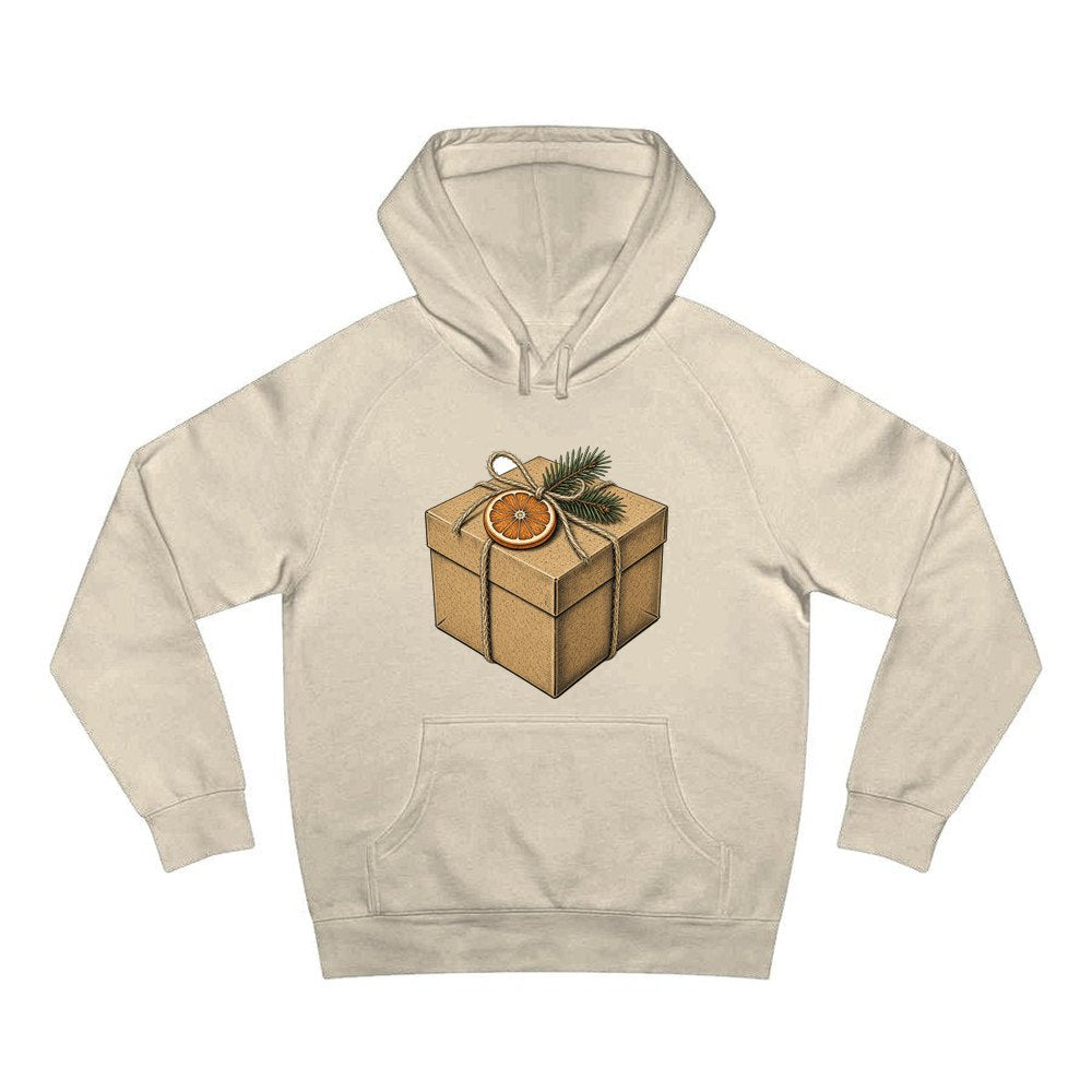 Kraft Gift Box With Twine personalised Christmas hoodie in sand