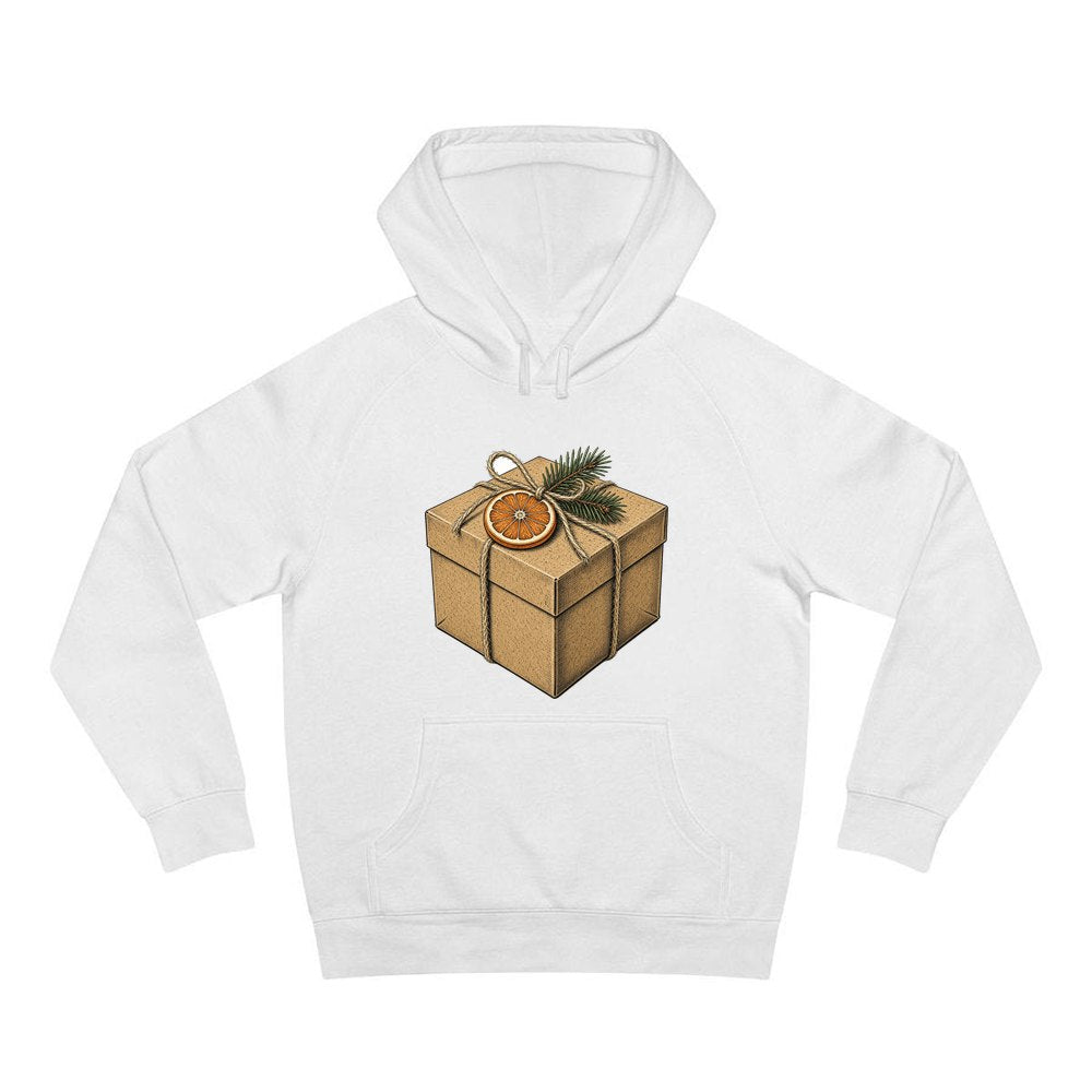 Kraft Gift Box With Twine personalised Christmas hoodie in white