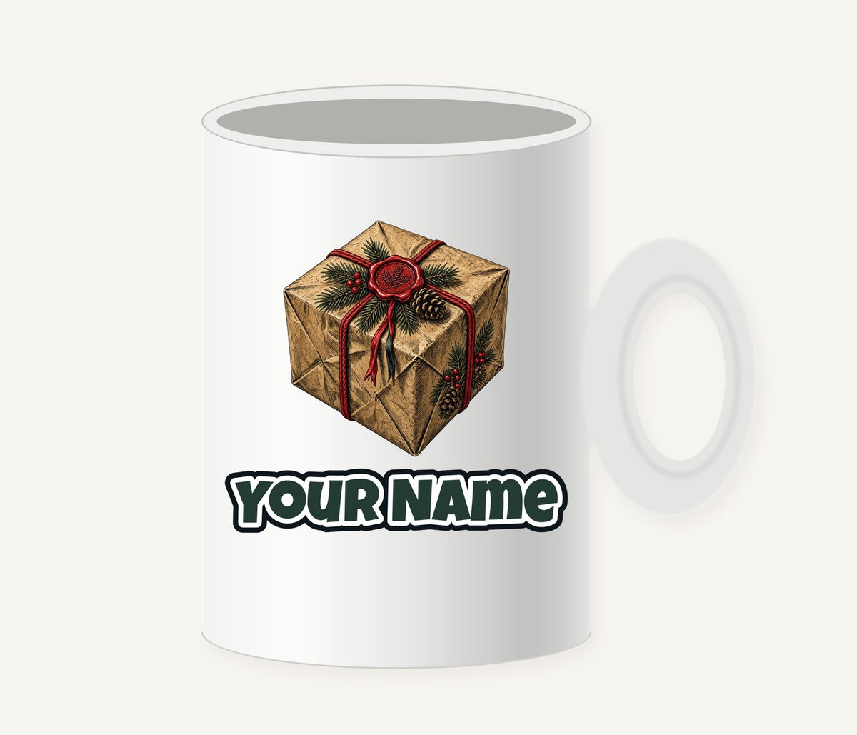 Kraft Paper Gift Wax Seal Personalised Christmas Mug