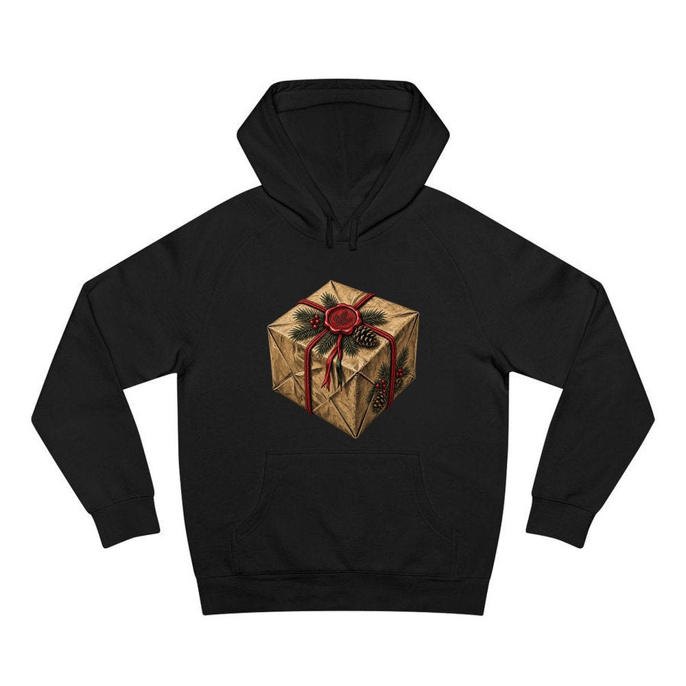Kraft Paper Gift Wax Seal personalised Christmas hoodie in black