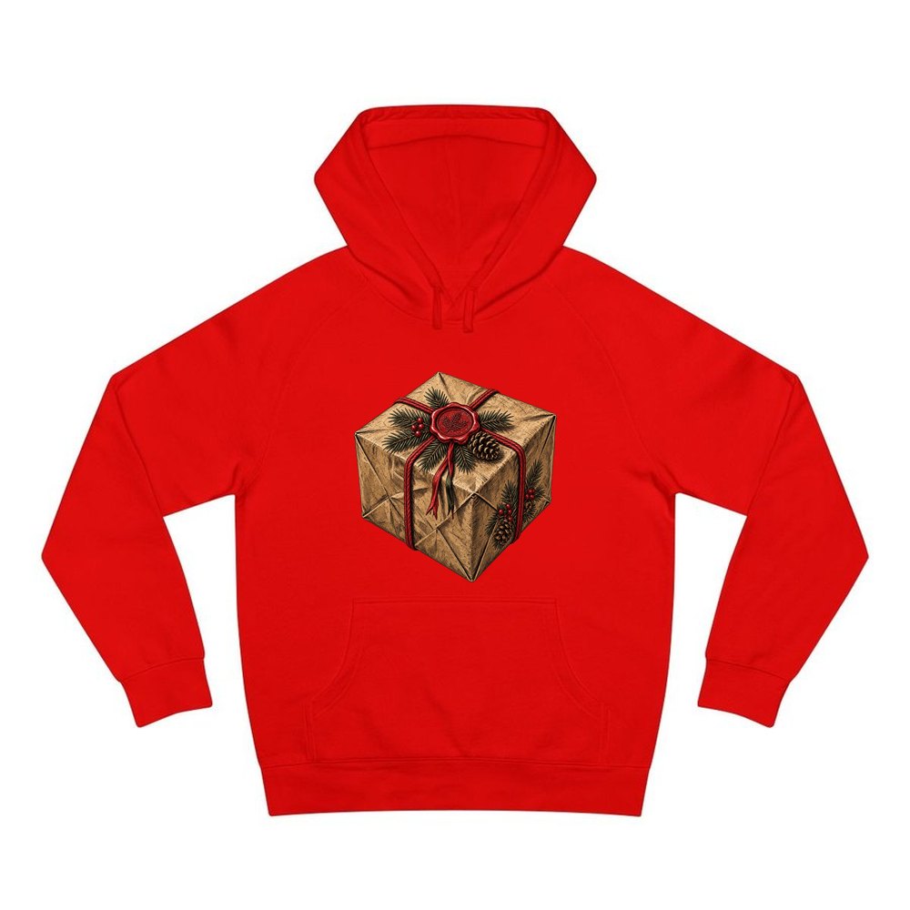 Kraft Paper Gift Wax Seal personalised Christmas hoodie in red