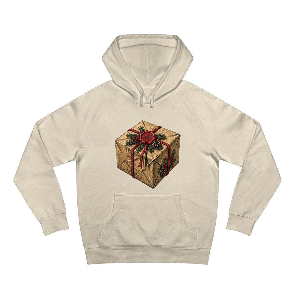 Kraft Paper Gift Wax Seal personalised Christmas hoodie in sand