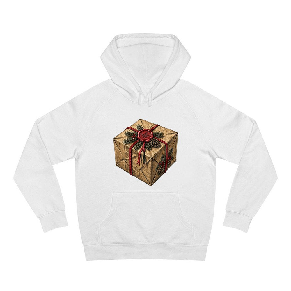 Kraft Paper Gift Wax Seal personalised Christmas hoodie in white