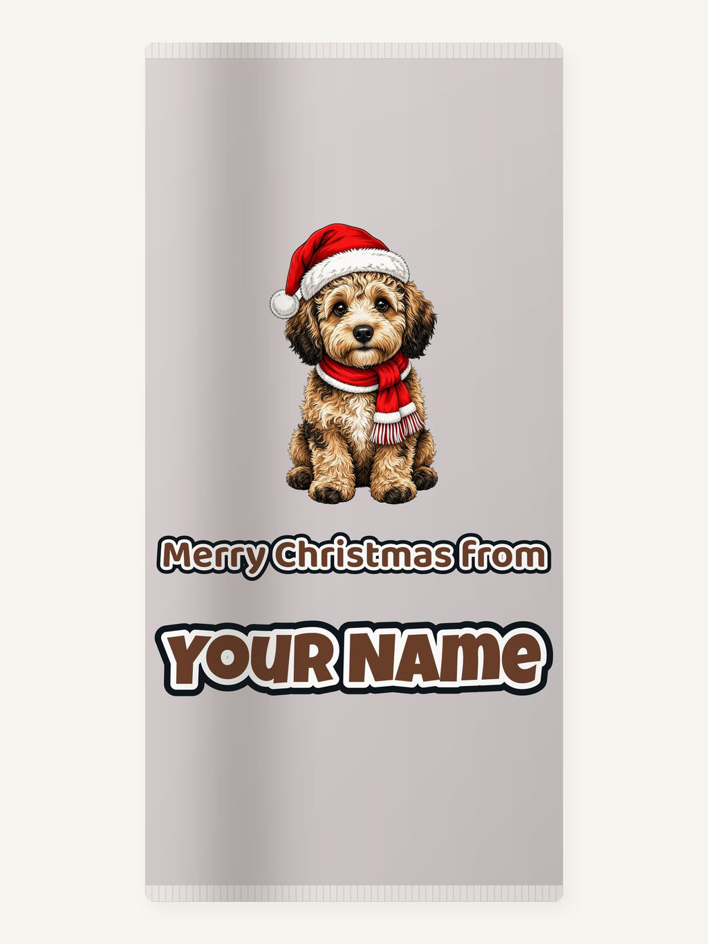 Labradoodle Christmas Personalised Beach Towel