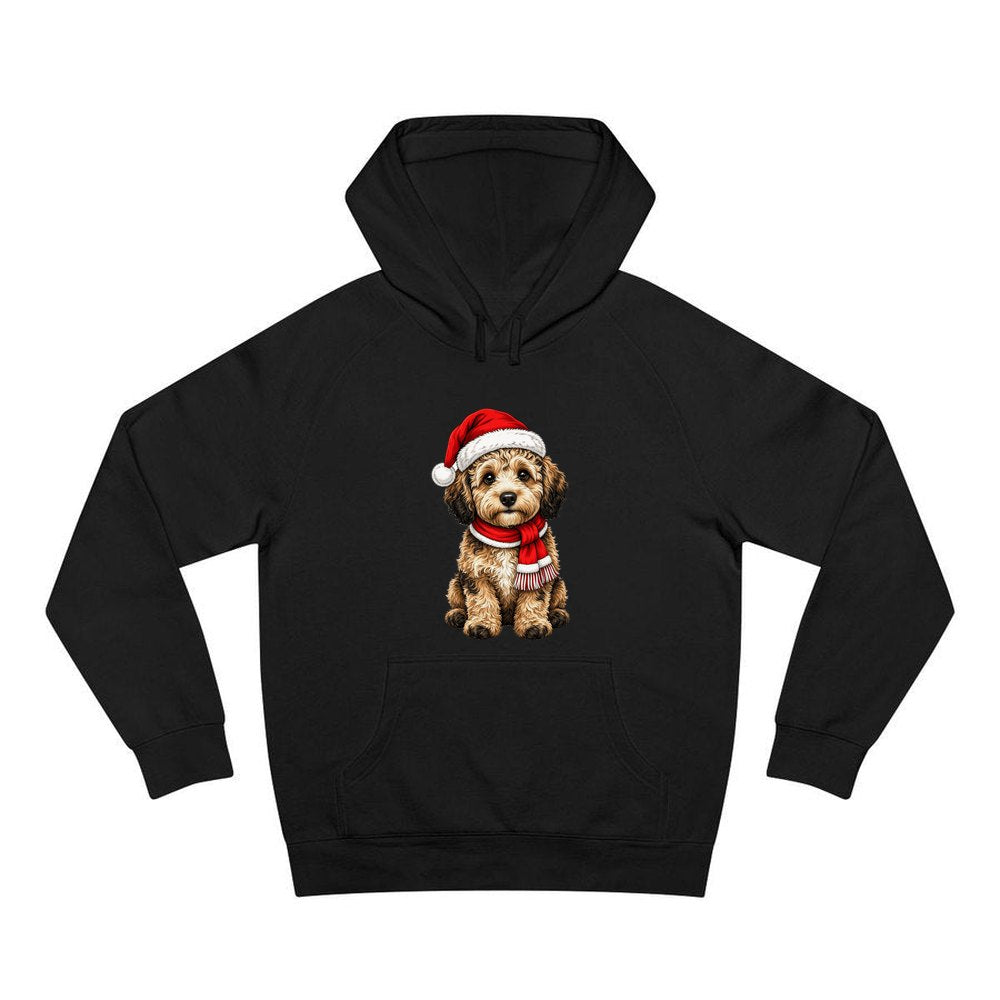 Labradoodle personalised Christmas hoodie in black