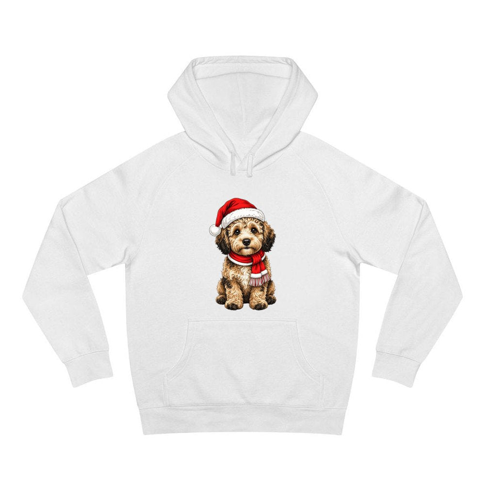 Labradoodle personalised Christmas hoodie in white