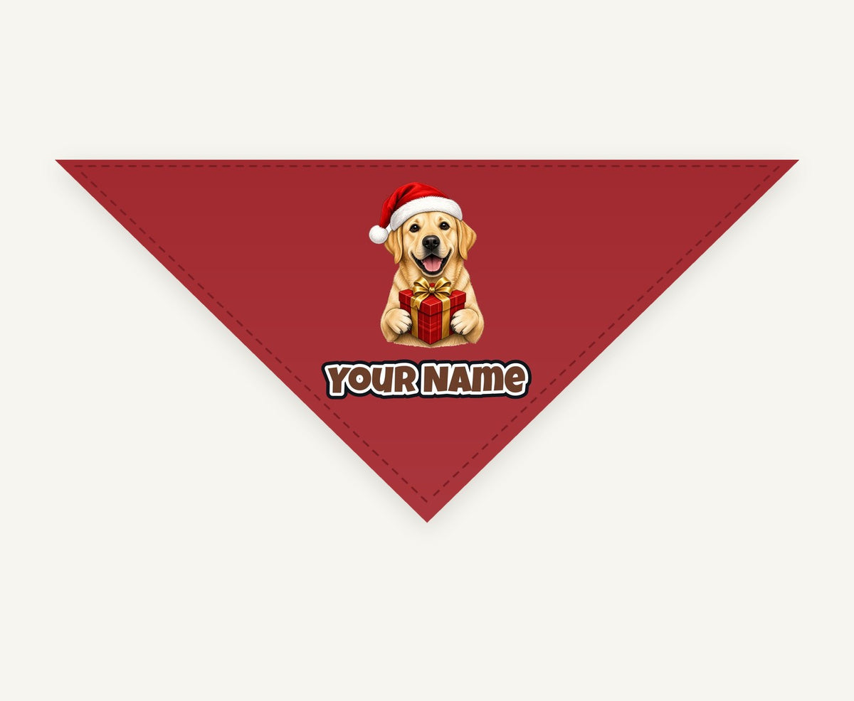 Labrador personalised Christmas pet bandana, tie-on style