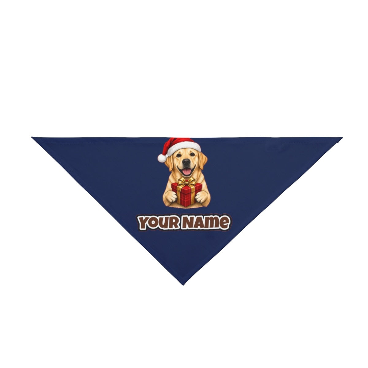Labrador personalised Christmas pet bandana in navy, tie-on style